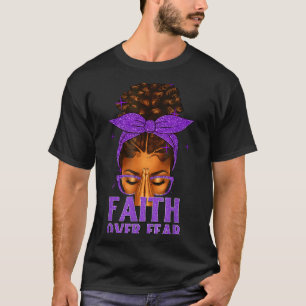Camiseta Fé Sobre o Medo Mulheres Negras Afro Cristãs Afric