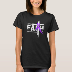 Camiseta Fé Violência Doméstica Sensibilização Cristã Roxo