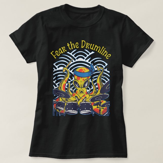 Camiseta Fear the Drumline Drummer53 (Frente do Design)
