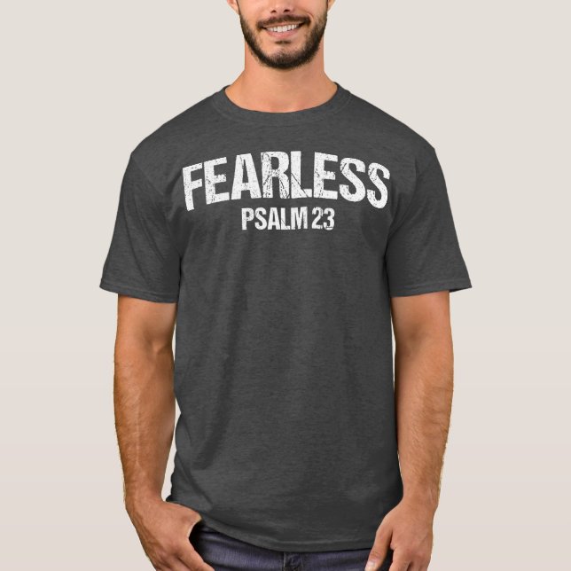 Camiseta Fearless Psalm 23 Bible Scripture Verse Gift (Frente)