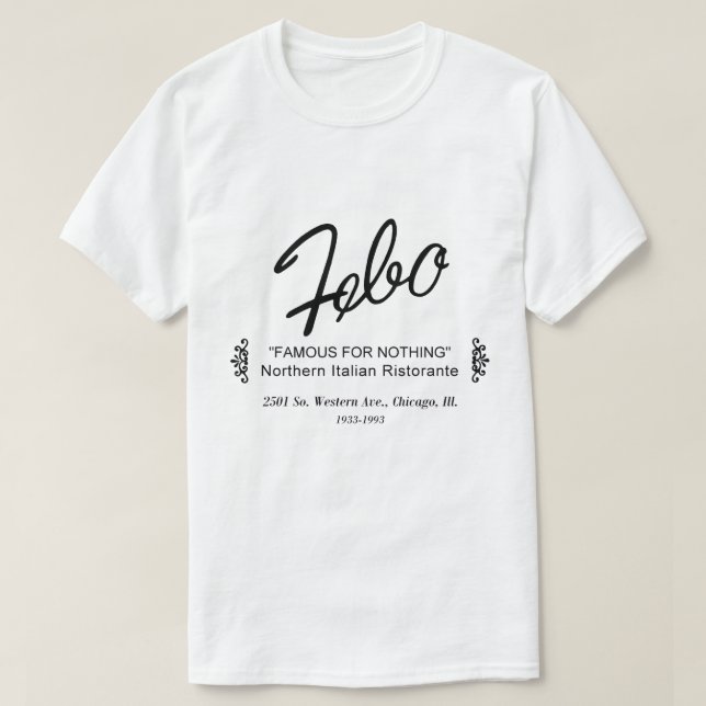 Camiseta Febo, Norte italiano Ristorante, Chicago, IL (Frente do Design)