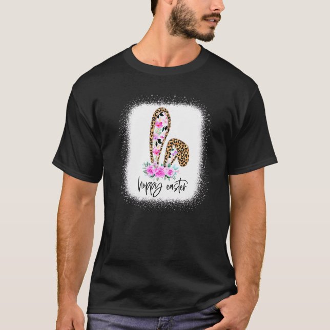 Camiseta Febre Baleeira de Páscoa Floral de Leopardo Sangra (Frente)