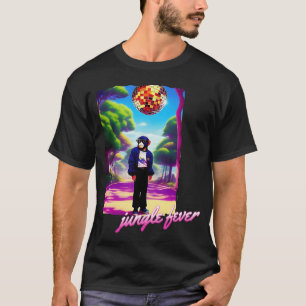 Camiseta Febre da Selva Chimpanzé Disco Anime Garota dos an