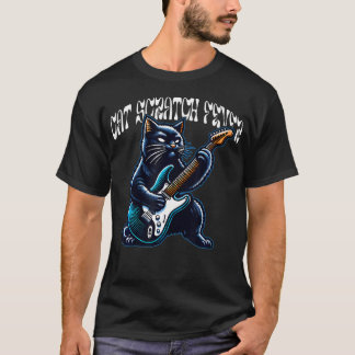 Camiseta Febre de Arranhar Gato Tocando Violão Rock And Rol