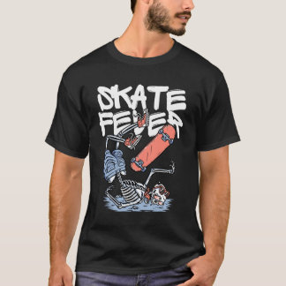 Camiseta Febre de Skate – Design de Arte de Rua do Esquelet