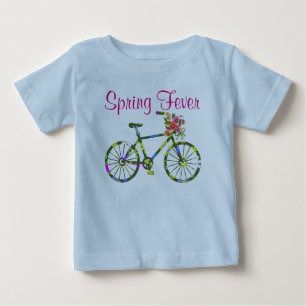 Camiseta Febre do Primavera de Bicicleta Floral Retroativa