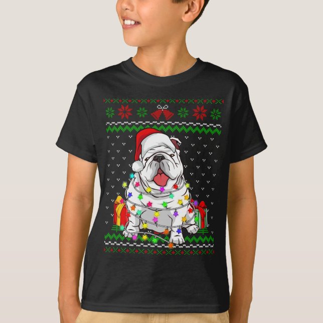 Camiseta Febre Doce Noite de Natal Inglês Cachorro (Frente)