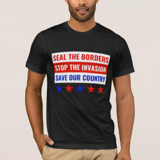 CAMISETA FECHAR AS FRONTEIRAS, PARAR A INVASÃO...