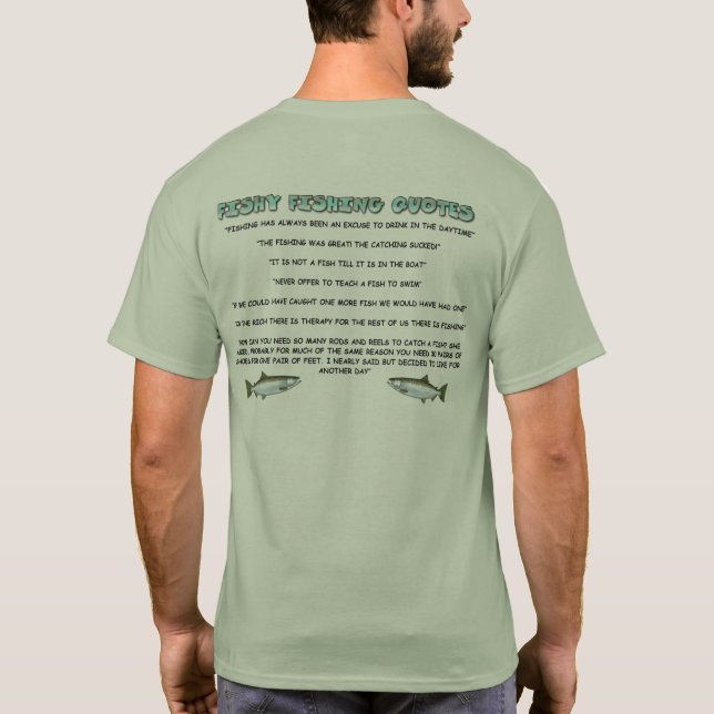 Camiseta Feche acima e citações da pesca do acampamento (Verso)