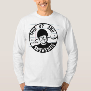 Camiseta feche acima e snowskate
