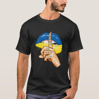 Camiseta Feche O Puck Up Futin Ucrânia Flag Tee