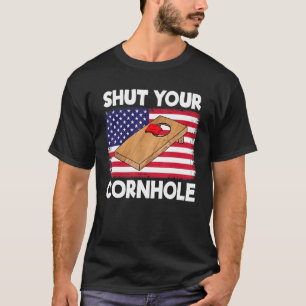 Camiseta Feche Seu Cornhole Equipe Cornhole Saco de Feijão