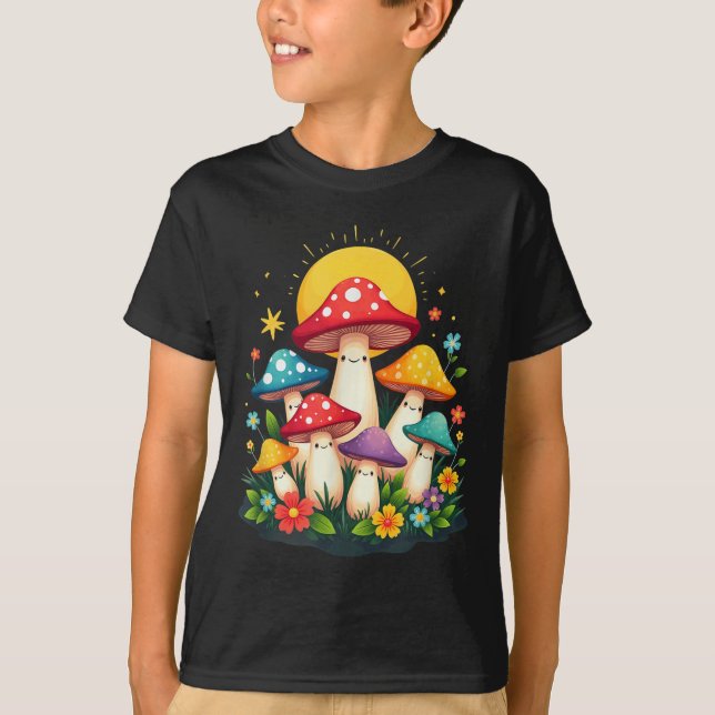 Camiseta Fécula, Fofo de Mushroom Fogi Halloween Férea, Féc (Frente)
