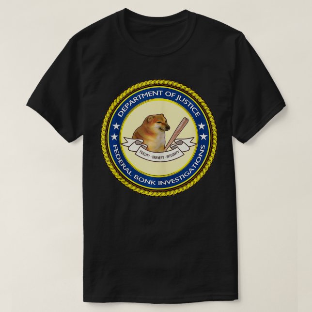 Camiseta Federal Bonk Investigations Cheems Doge Meme  (Frente do Design)