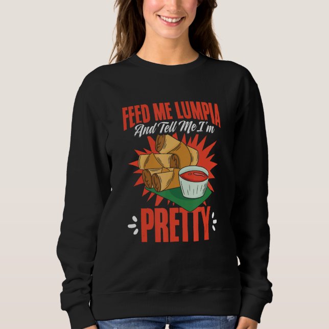 Camiseta Feed Me Lumpia  Filipino Food Pinoy Spring Rolls L (Frente)