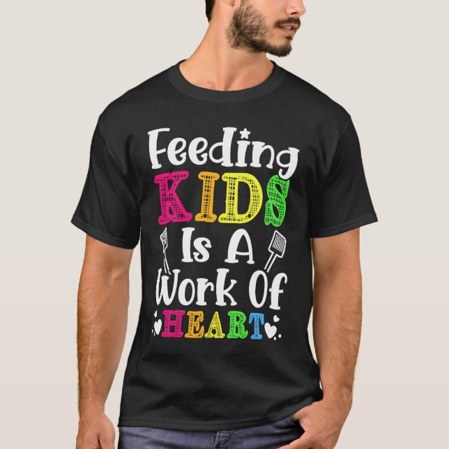 Camiseta Feeding Kids is a Work of Heart Cafeteria School L (Frente)