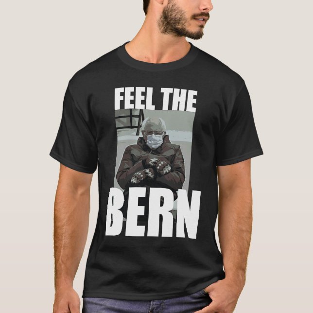 Camiseta Feel It Bern Bernie Sanders Sitting Mittens  Meme (Frente)