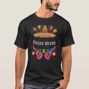Camiseta Feelin Bueno Motivational Cote Inspiração Mexicana