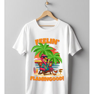 Camiseta Feelin' Flamingood Funny Flamingo Summer Design