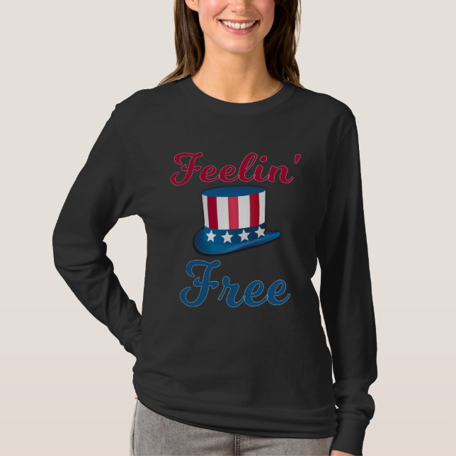 Camiseta Feelin Free 4th Of July American Freedom  3 (Frente)