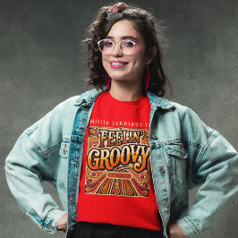 Camiseta Feelin Groovy Personalizado Retro 70s Vintage