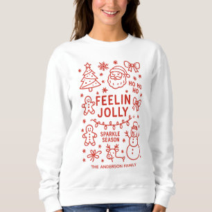 Camiseta Feelin Jolly Porcos de Natal Desenhados à Mão