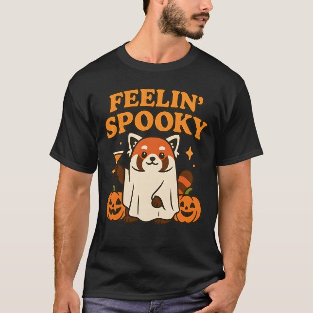 Camiseta Feelin' Spooky Red Panda Halloween (Frente)