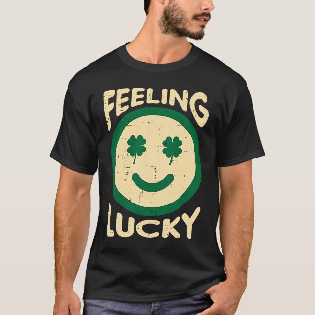 Camiseta Feeling Lucky Shamrock Saint St Patricks Day Men W (Frente)