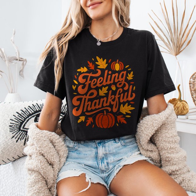 Camiseta Feeling Thankful Fall Harvest Thanksgiving (Criador carregado)