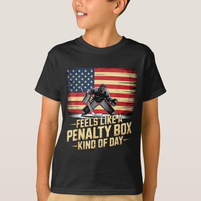 Camiseta Feels Like A Penalty Box Kind Of Day Funny Hockey  (Frente)