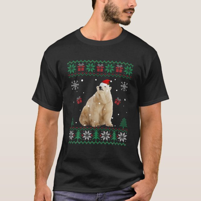 Camiseta Feia Natal Pajama Sweater Polar Bear Animal L (Frente)