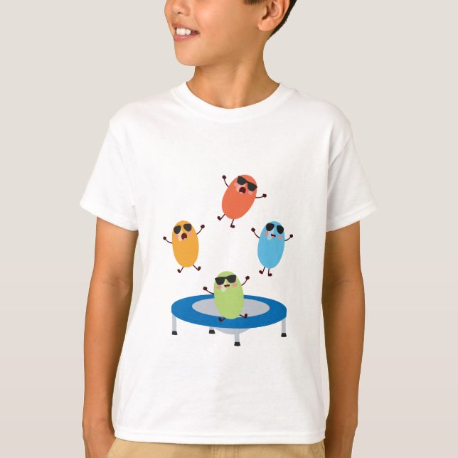 Camiseta Feijões Doces Bonitos Vestindo Óculos de sol (Frente)