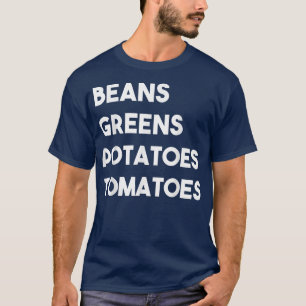 Camiseta Feijões Verdes Batatas Tomates (Frente + Trás)