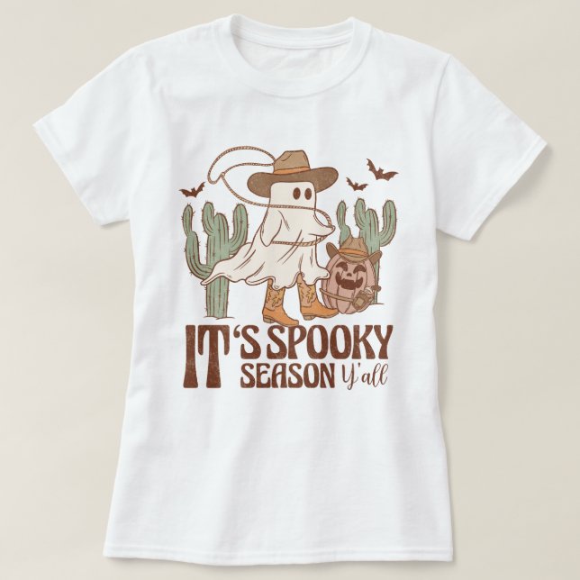 Camiseta Feira de Cowgirl do País Ocidental, Spooky Season  (Frente do Design)
