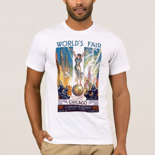 Camiseta Feira Mundial de Chicago 1933 - Arte Deco Retro Vi
