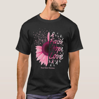 Camiseta Feira Rosa Daisy Faith Esperança Ama Cancer