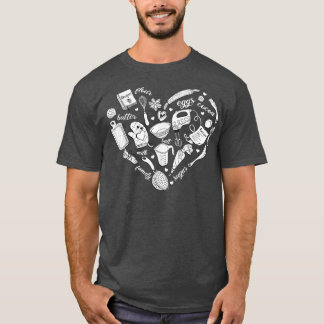 Camiseta Feita A Partir Do Coração Cute Baking Eu Adoro Ass