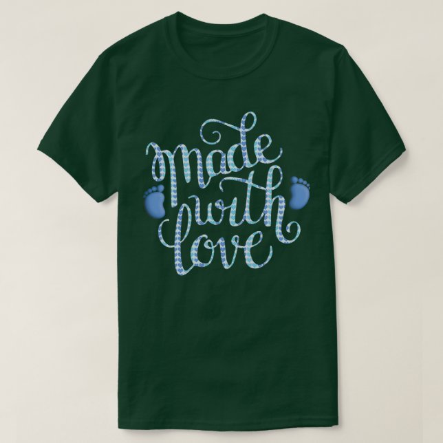 Camiseta Feita com Azul de Amor (Frente do Design)