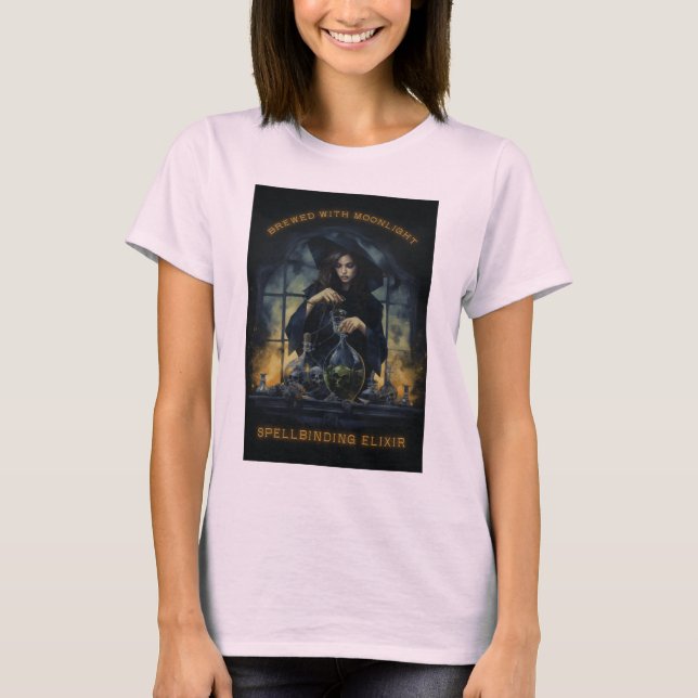 Camiseta Feita com Bruxa de Lua (Frente)