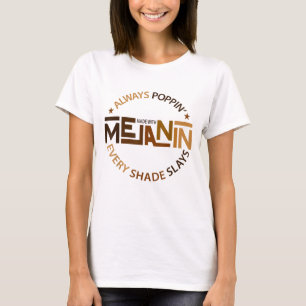 Camiseta Feita com Melanin Black Girl Magic Afro Beauty Bla