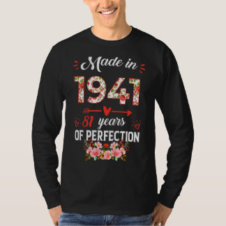 Camiseta Feita Em 1941, Aniversário Floral De 81 Anos De ru