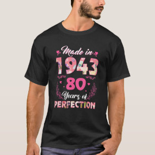 Camiseta Feita Em 1943, Ontem Floral, 80, De 80 Anos