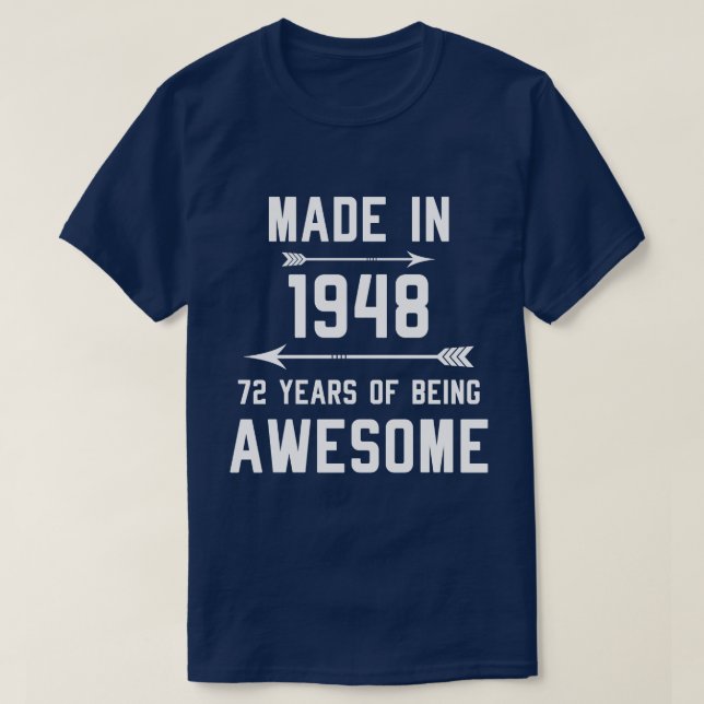 Camiseta Feita em 1948, 72 anos de mulheres admiráveis (Frente do Design)