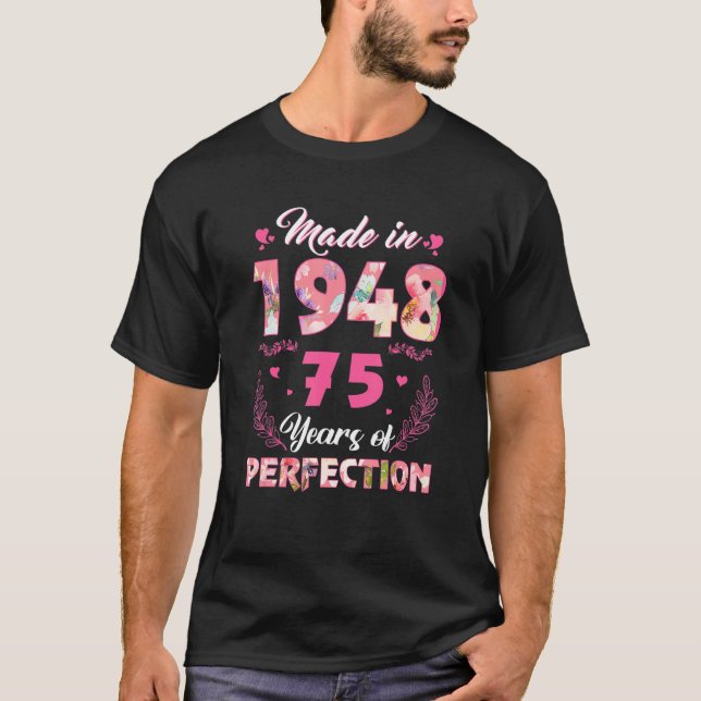 Camiseta Feita Em 1948 Com 75 Anos De Idade, 75 Anos (Frente)