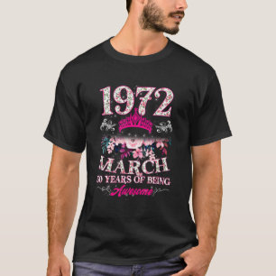 Camiseta Feita Em 1972 Em Março, Cardíaca, 50 Anos De Idade