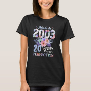 Camiseta Feita Em 2003 Para Aniversário De 20 De 20 Anos De