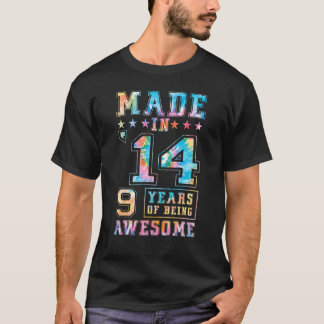 Camiseta Feita Em 2014 Menina De 9 Anos Para 9º Aniversário