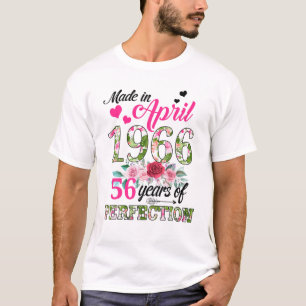 Camiseta Feita Em Abril De 1966 Com 56 Anos De Idade Floral