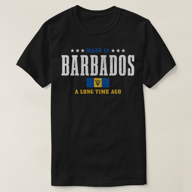 Camiseta Feita Em Barbados Há Muito Tempo, Engraçada Barbad (Frente do Design)