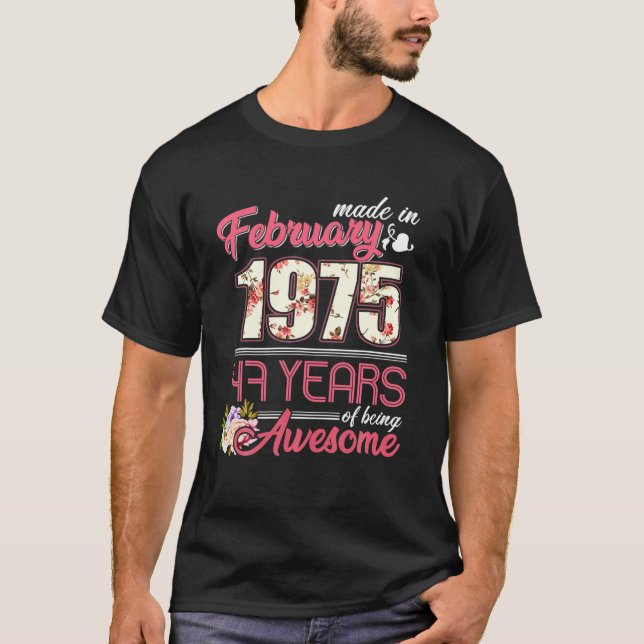Camiseta Feita Em Fevereiro De 1975 Com 45 Anos De Idade Fl (Frente)